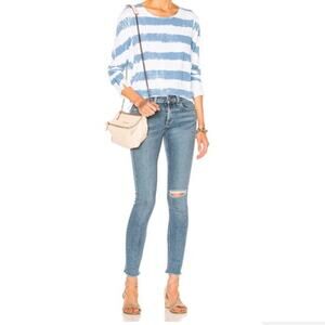 Rag & Bone Distressed Skinny Jeans Size 30 Midland Raw Fray Hem Destroyed Denim